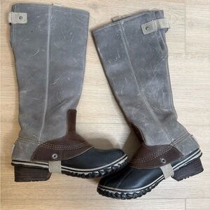 Sorel slimpack equestrian boots shale grey